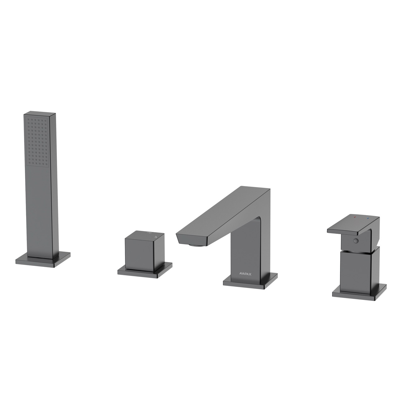 AVAPAX VELLANO Bateria wannowa 4-otworowa gun metal