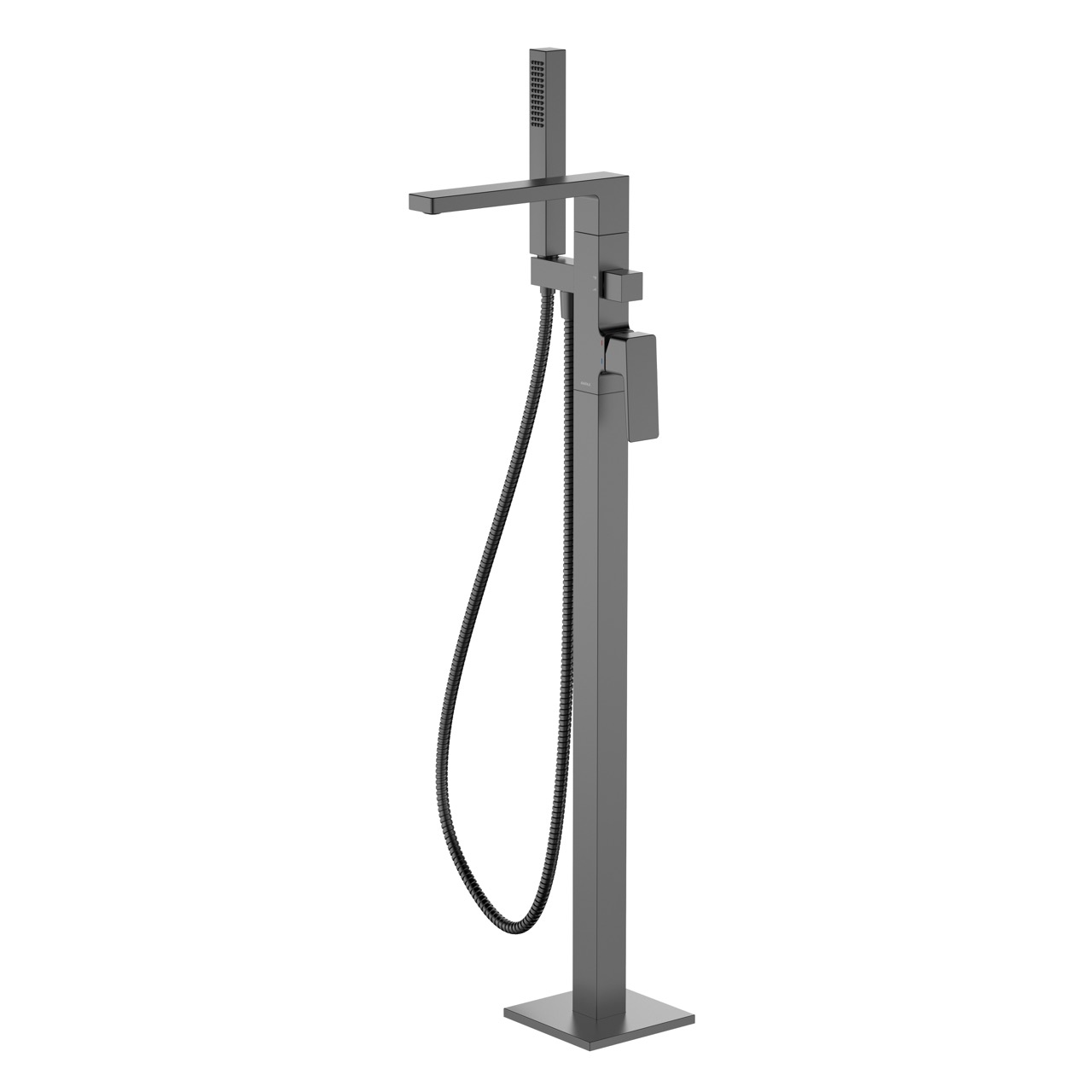AVAPAX VELLANO Bateria wannowa wolnostojąca z zestawem natryskowym gun metal