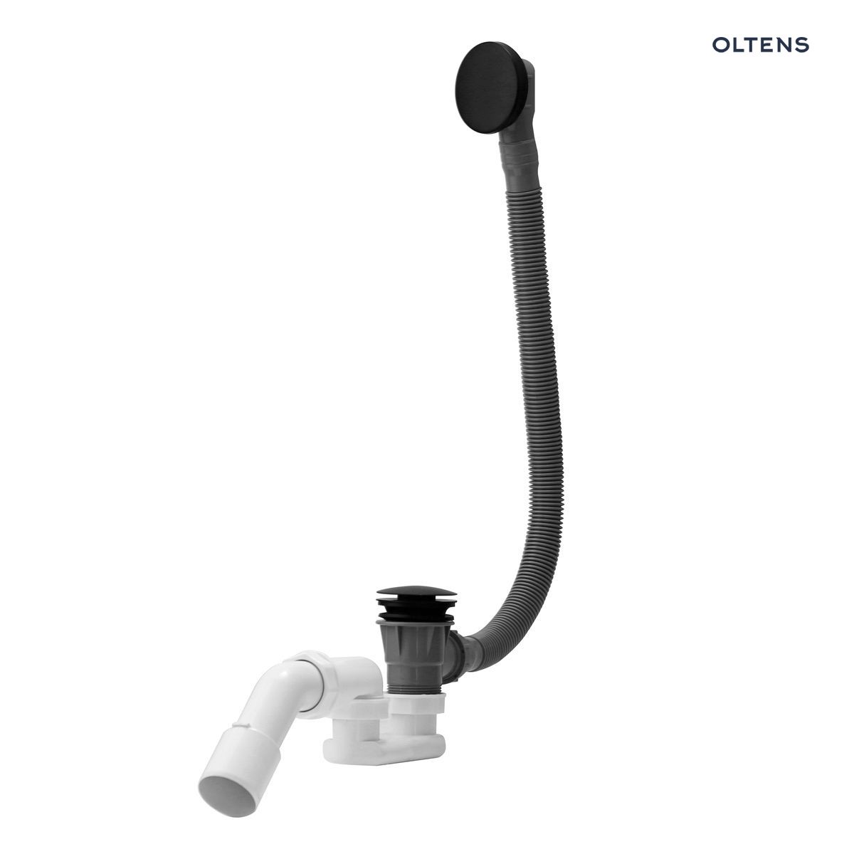 Oltens Fusa syfon wannowy klik-klak czarny mat