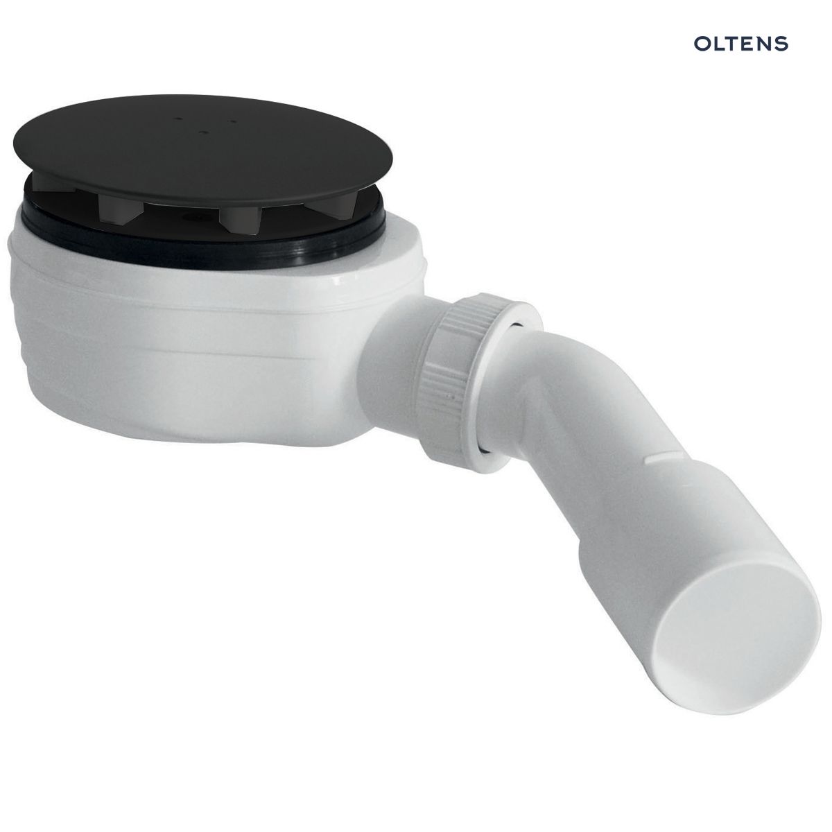 Oltens Pite Turbo syfon do brodzika 90 mm plastikowy czarny mat