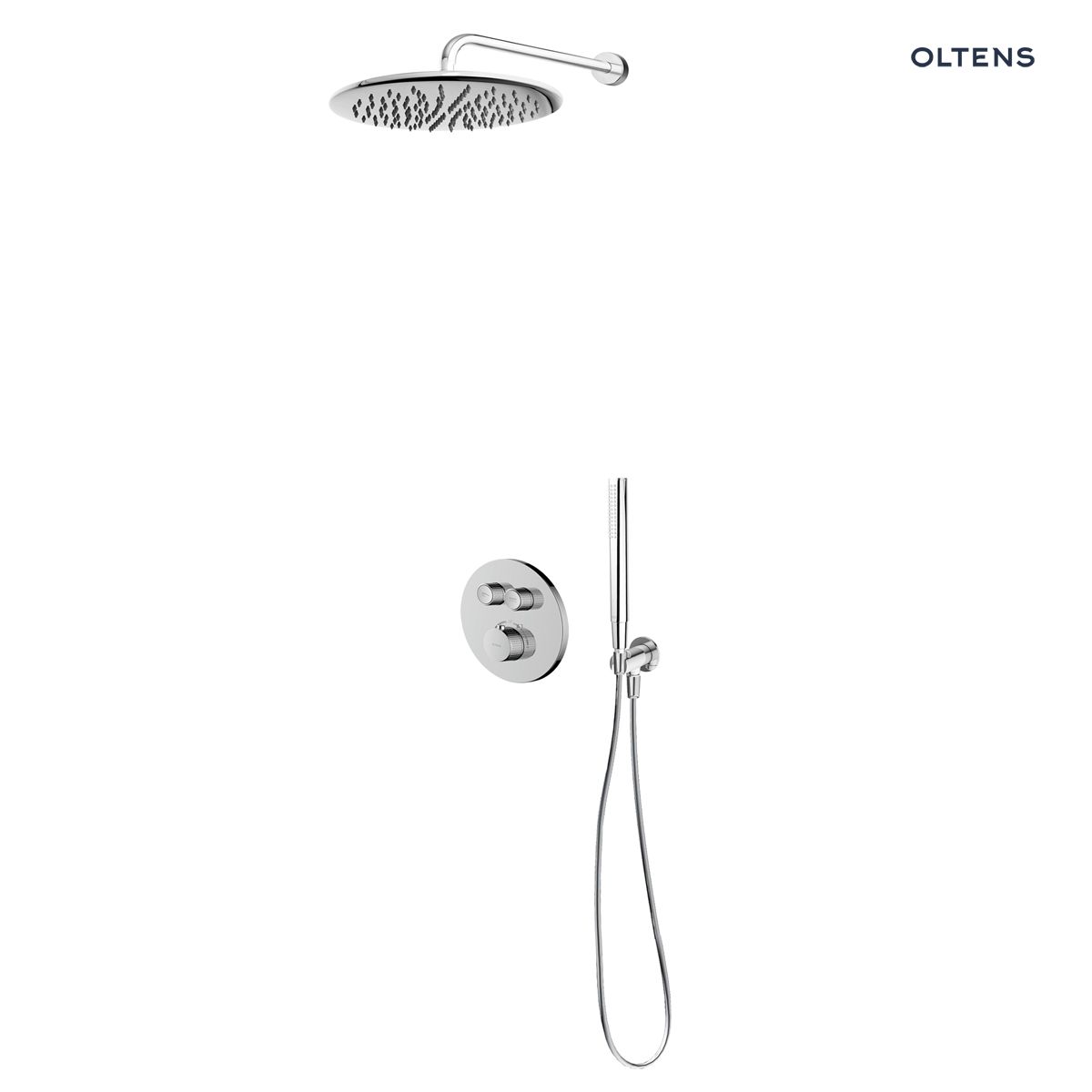Zestaw Oltens Onega bateria podtynkowa z deszczownicą 30 cm Sondera i kompletem prysznicowym Ume chrom