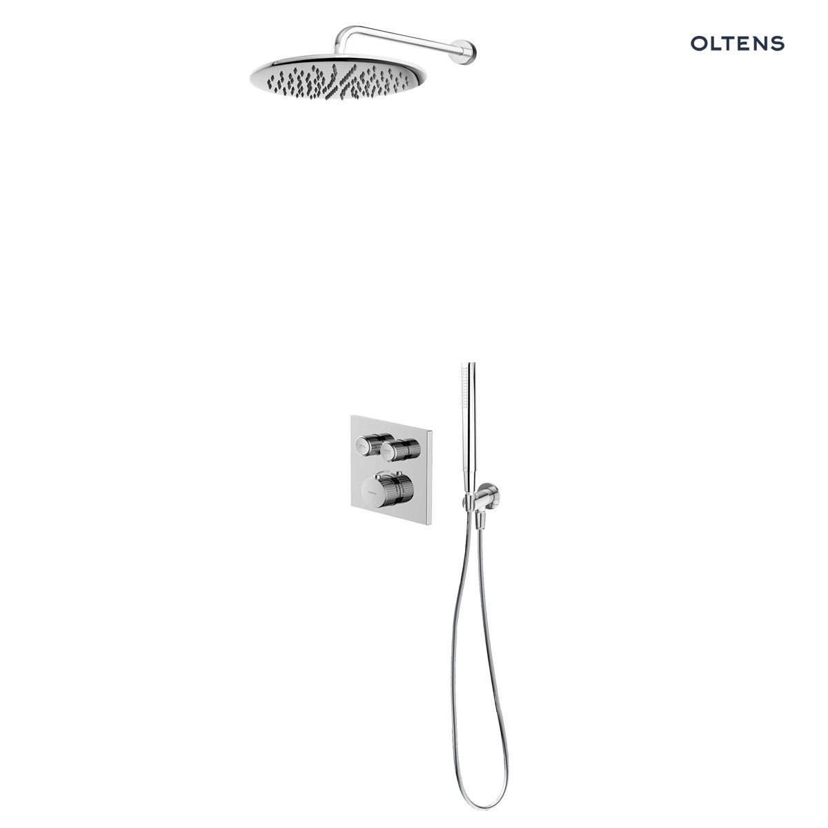 Zestaw Oltens Onega (S) bateria podtynkowa z deszczownicą 30 cm Sondera i kompletem prysznicowym Ume chrom