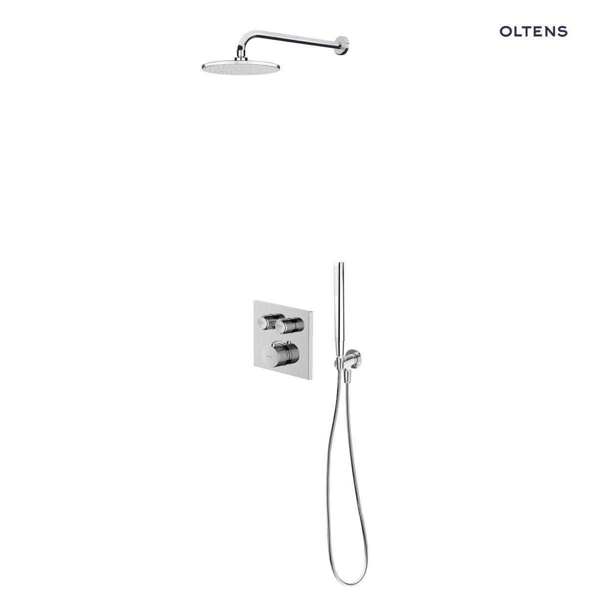 Zestaw Oltens Onega (S) bateria podtynkowa z deszczownicą 25 cm Vindel i kompletem prysznicowym Ume chrom