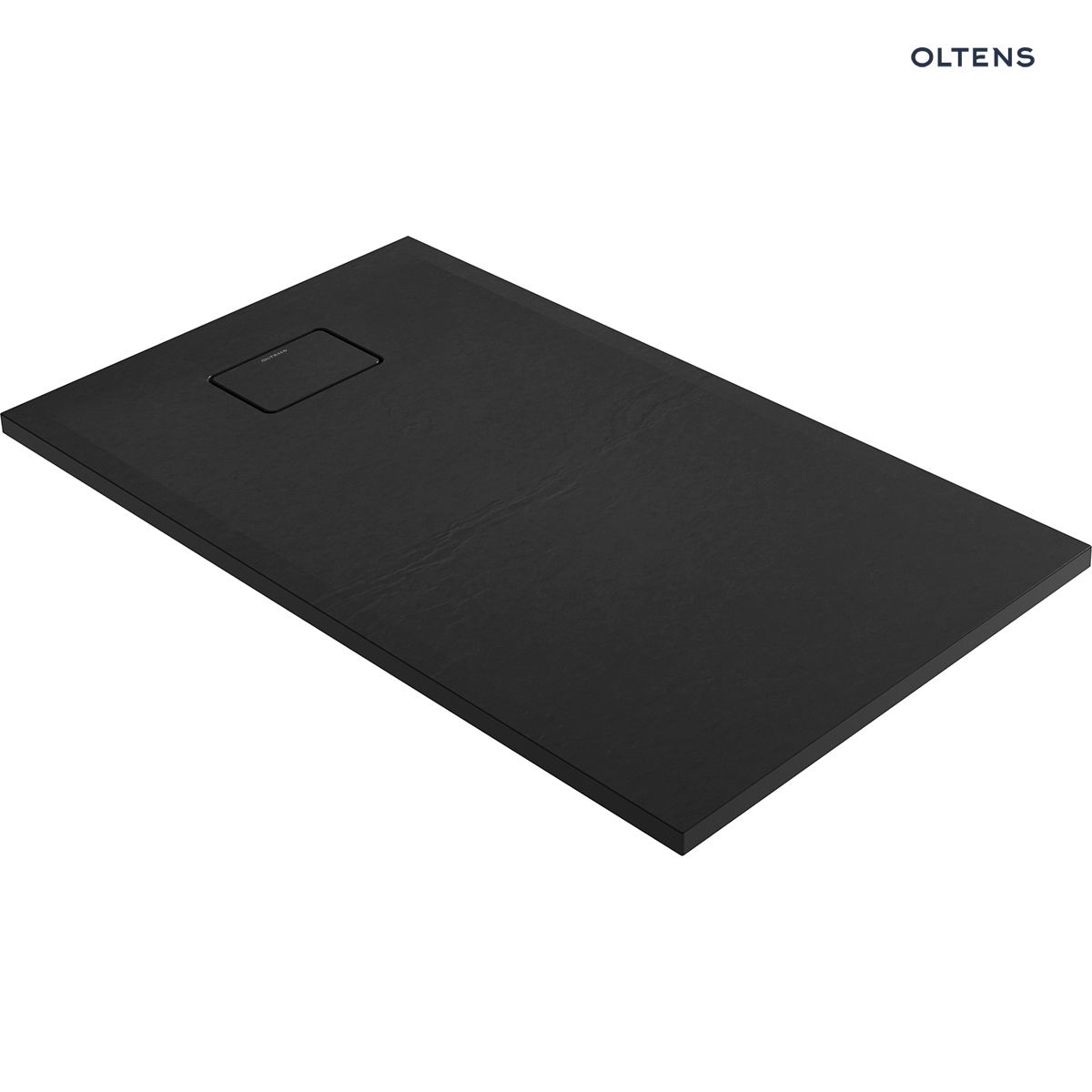 Oltens Bergytan brodzik 120x70 cm prostokątny RockSurface czarny mat