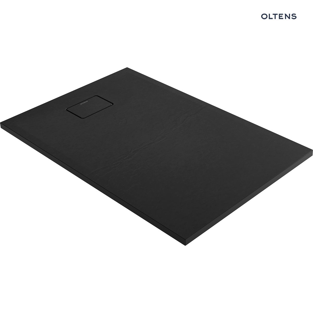 Oltens Bergytan brodzik 120x80 cm prostokątny RockSurface czarny mat