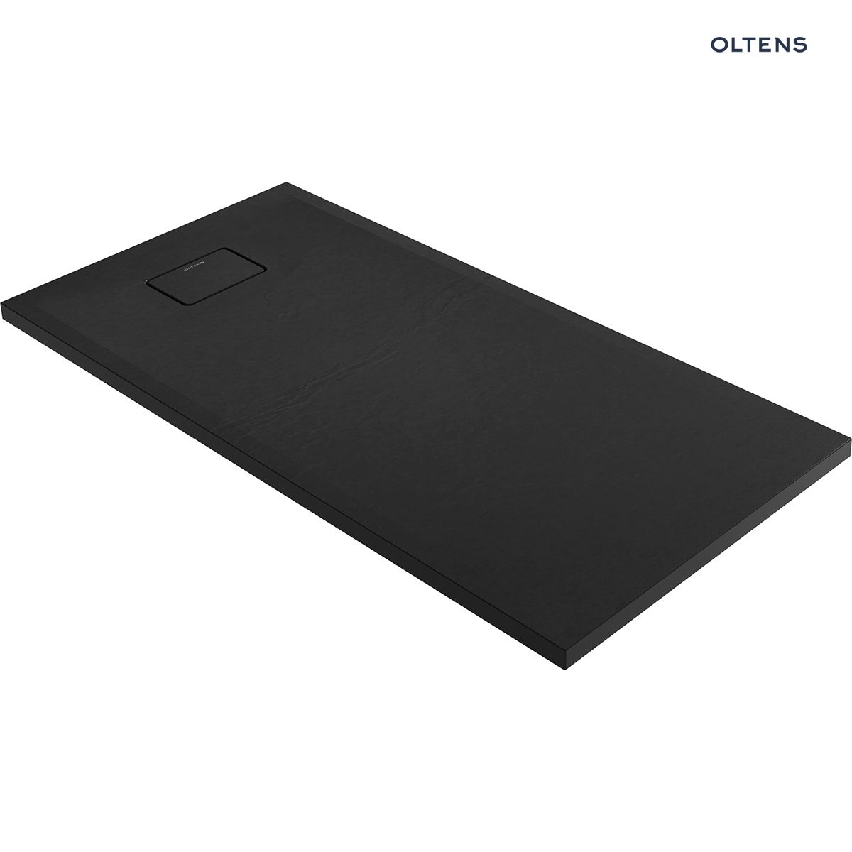Oltens Bergytan brodzik 140x70 cm prostokątny RockSurface czarny mat