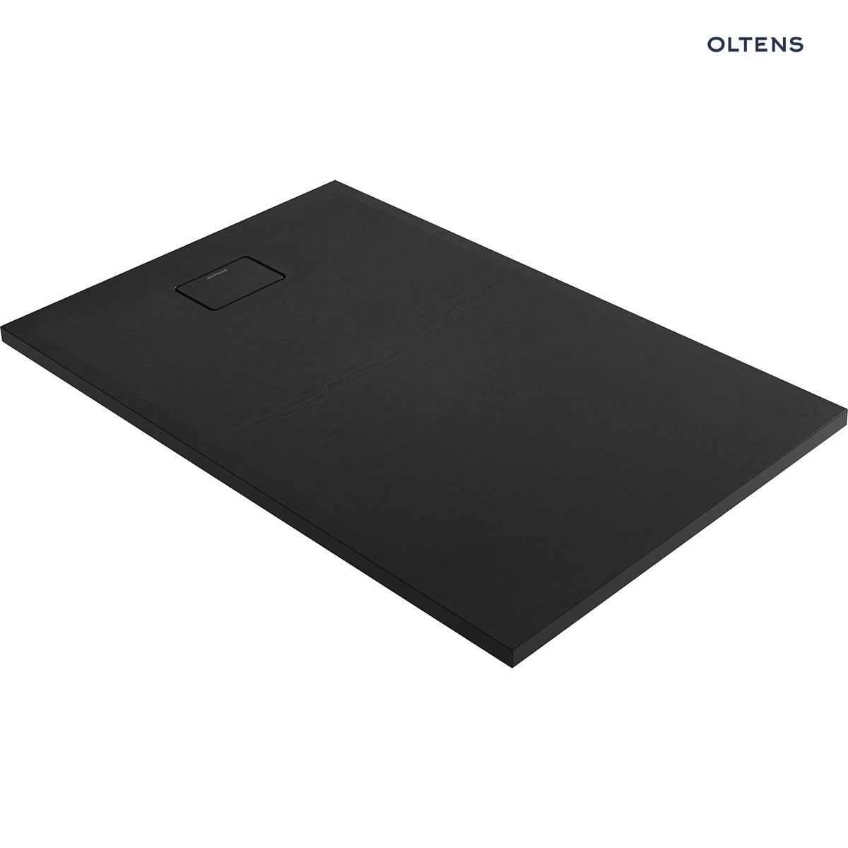 Oltens Bergytan brodzik 140x90 cm prostokątny RockSurface czarny mat