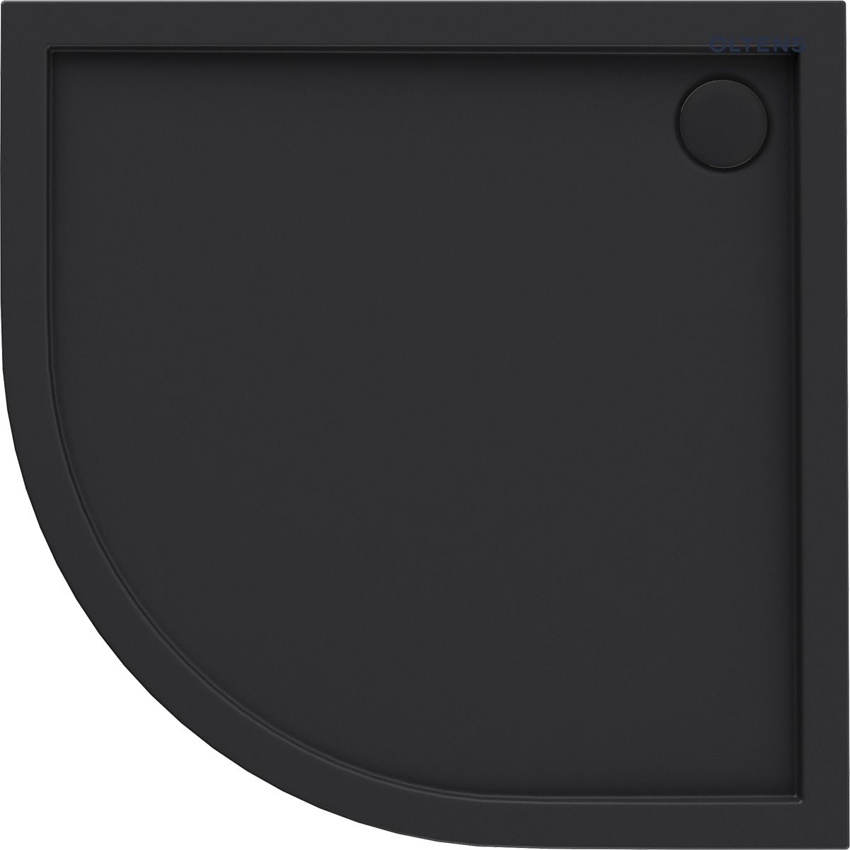 Oltens Superior brodzik 90x90 cm półokrągły akrylowy czarny mat