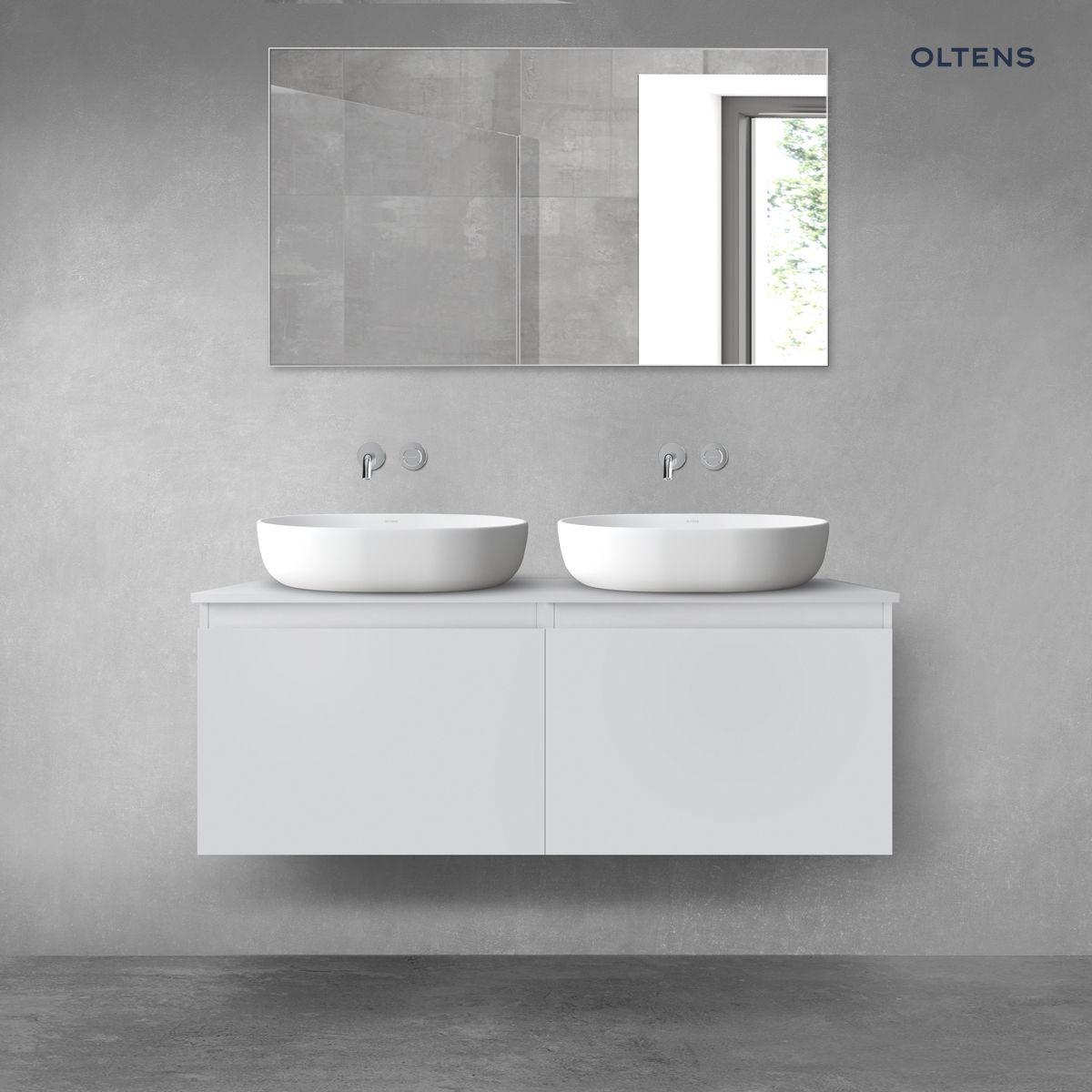 Oltens Vernal zestaw mebli łazienkowych 120 cm z blatem szary mat