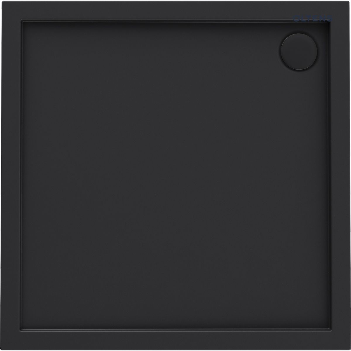 Oltens Superior brodzik 80x80 cm kwadratowy akrylowy czarny mat