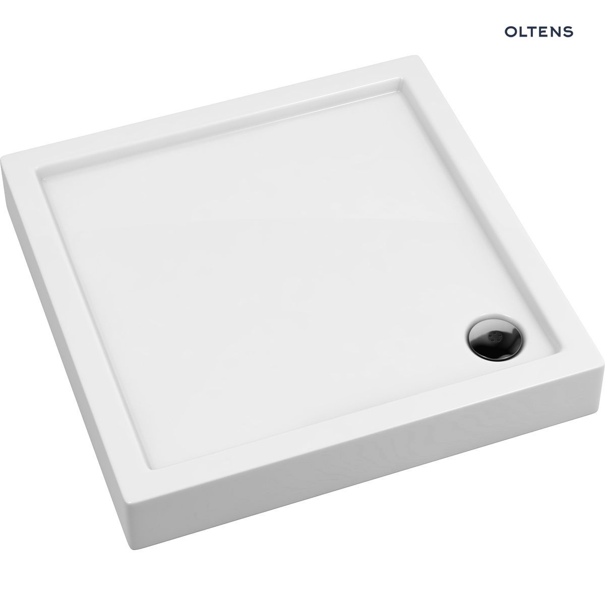 Oltens Vindel brodzik 90x90 cm kwadratowy akrylowy biały