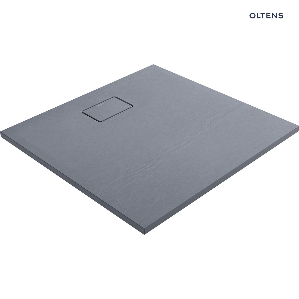 Oltens Bergytan brodzik 90x90 cm kwadratowy RockSurface szary beton