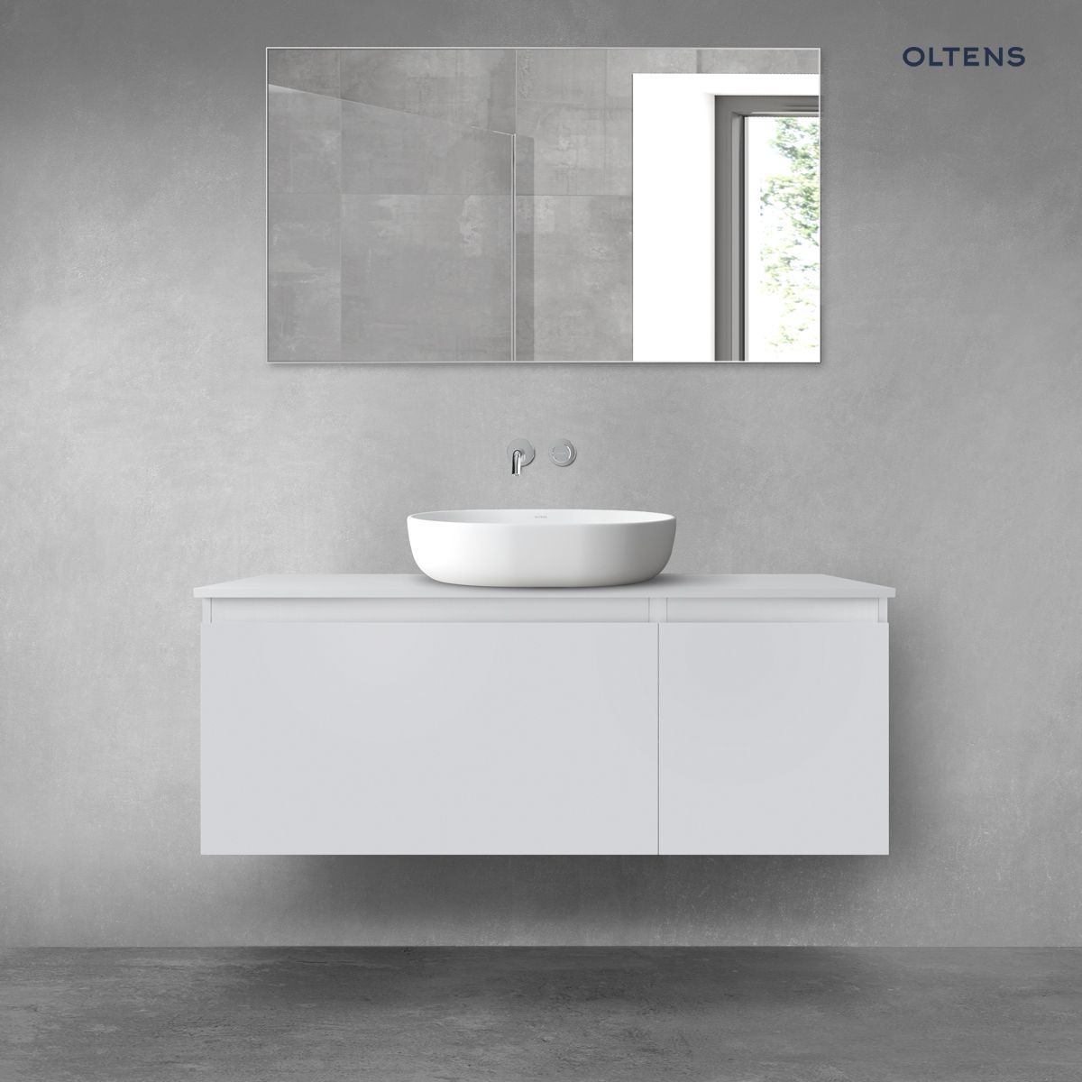 Oltens Vernal zestaw mebli łazienkowych 120 cm z blatem szary mat