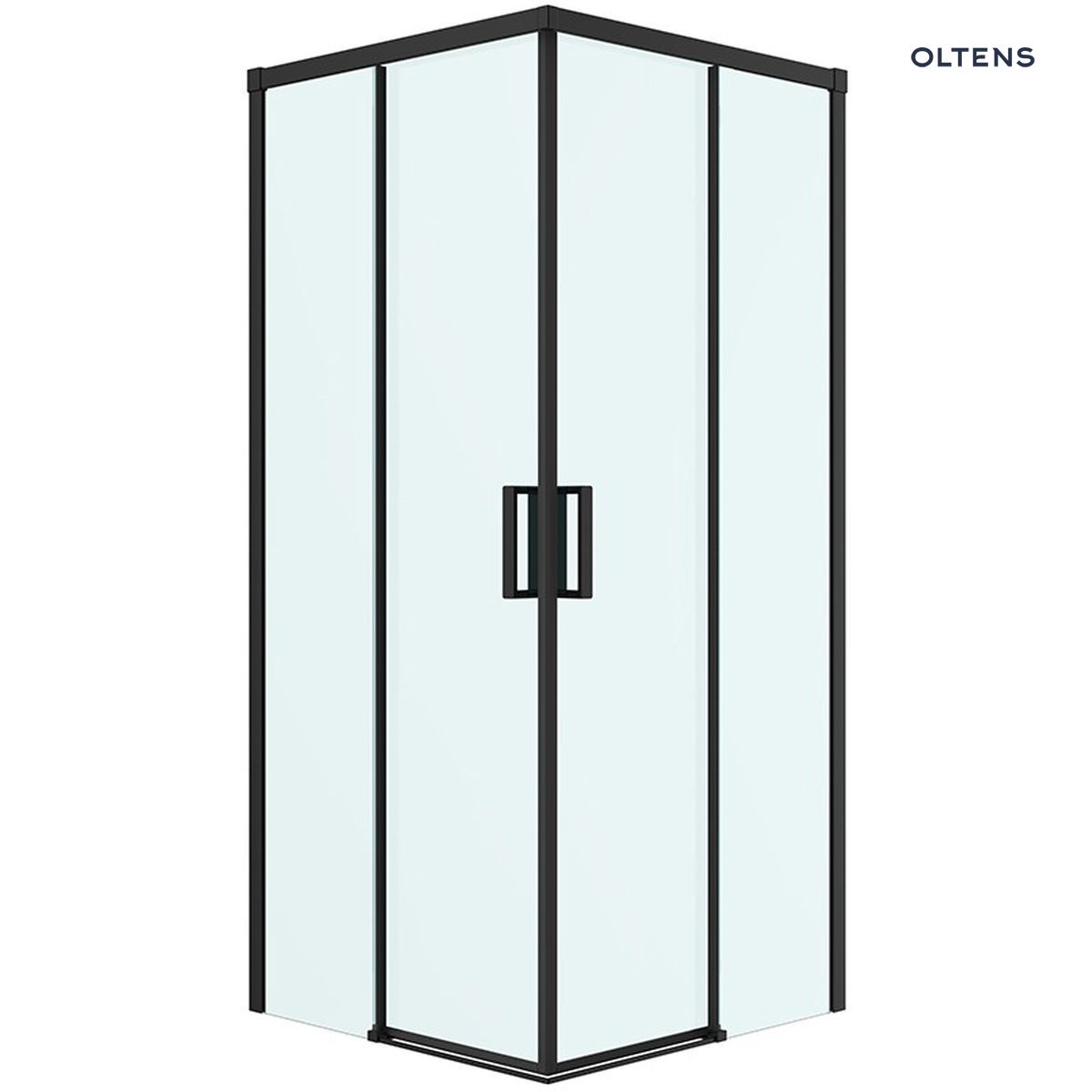Oltens Breda kabina prysznicowa 90x90 cm kwadratowa czarny mat/szkło
