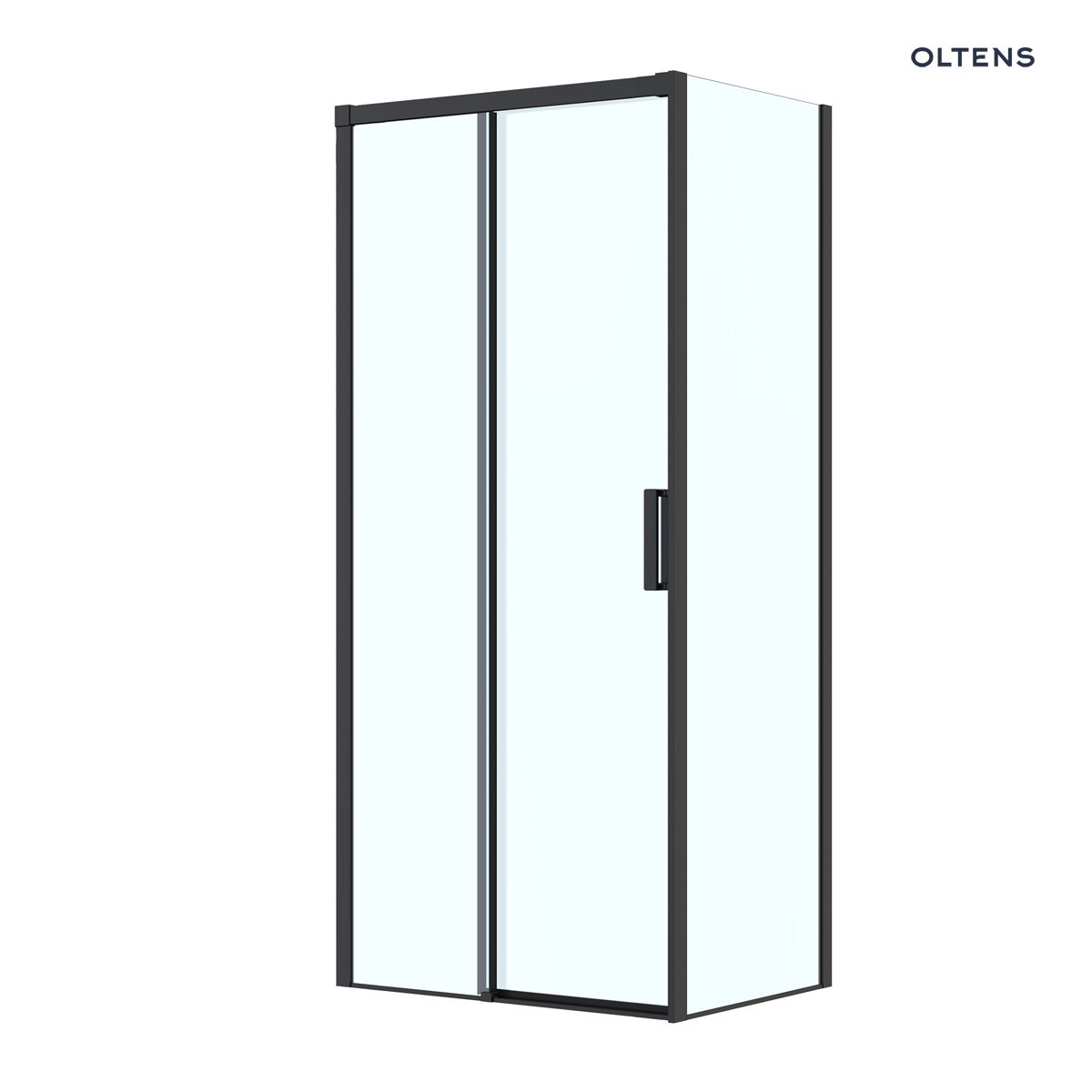 Oltens Breda kabina prysznicowa 100x80 cm prostokątna czarny mat/szkło przezroczyste
