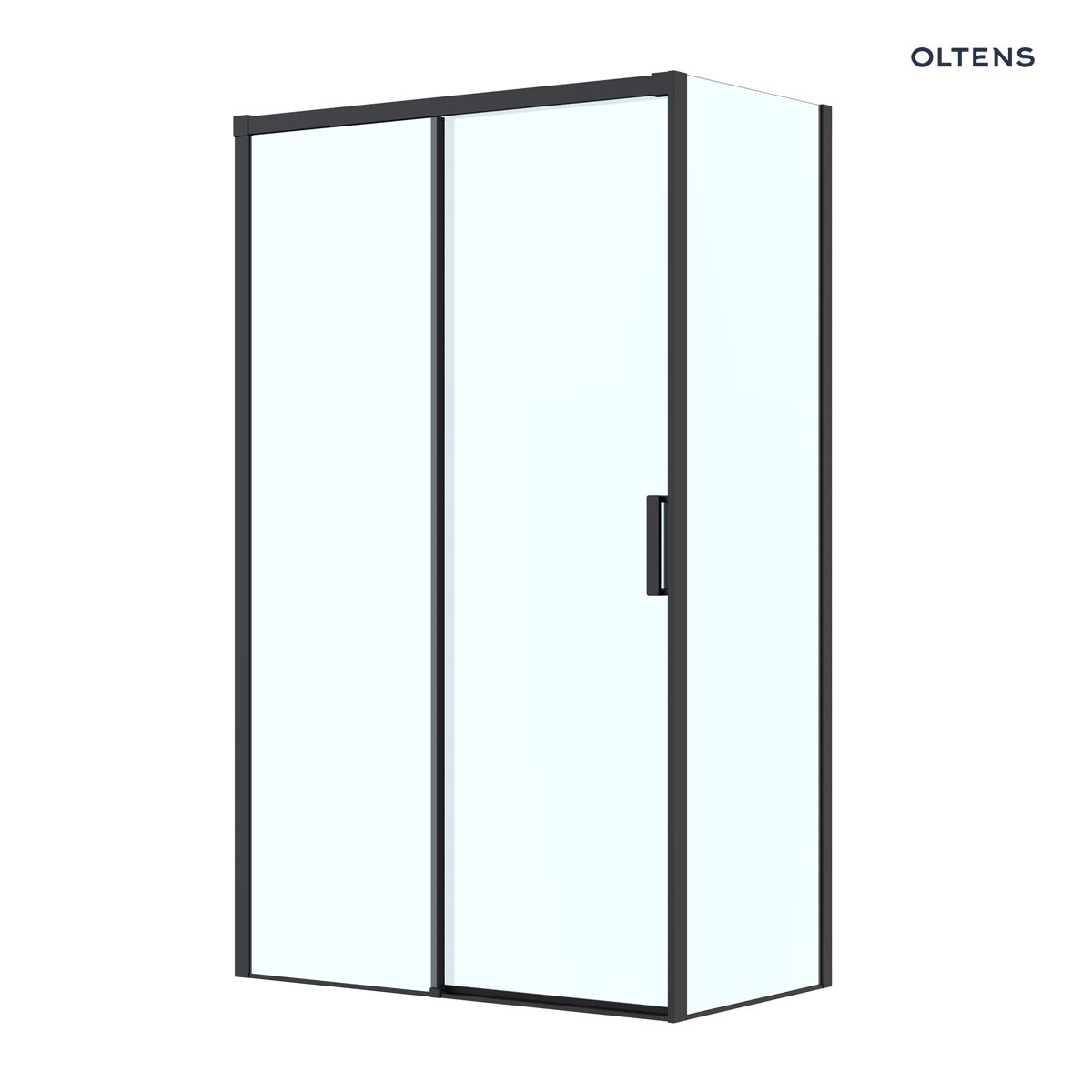 Oltens Breda kabina prysznicowa 120x80 cm prostokątna czarny mat/szkło przezroczyste