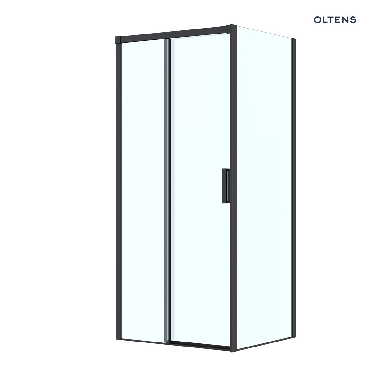 Oltens Breda kabina prysznicowa 100x90 cm prostokątna czarny mat/szkło przezroczyste