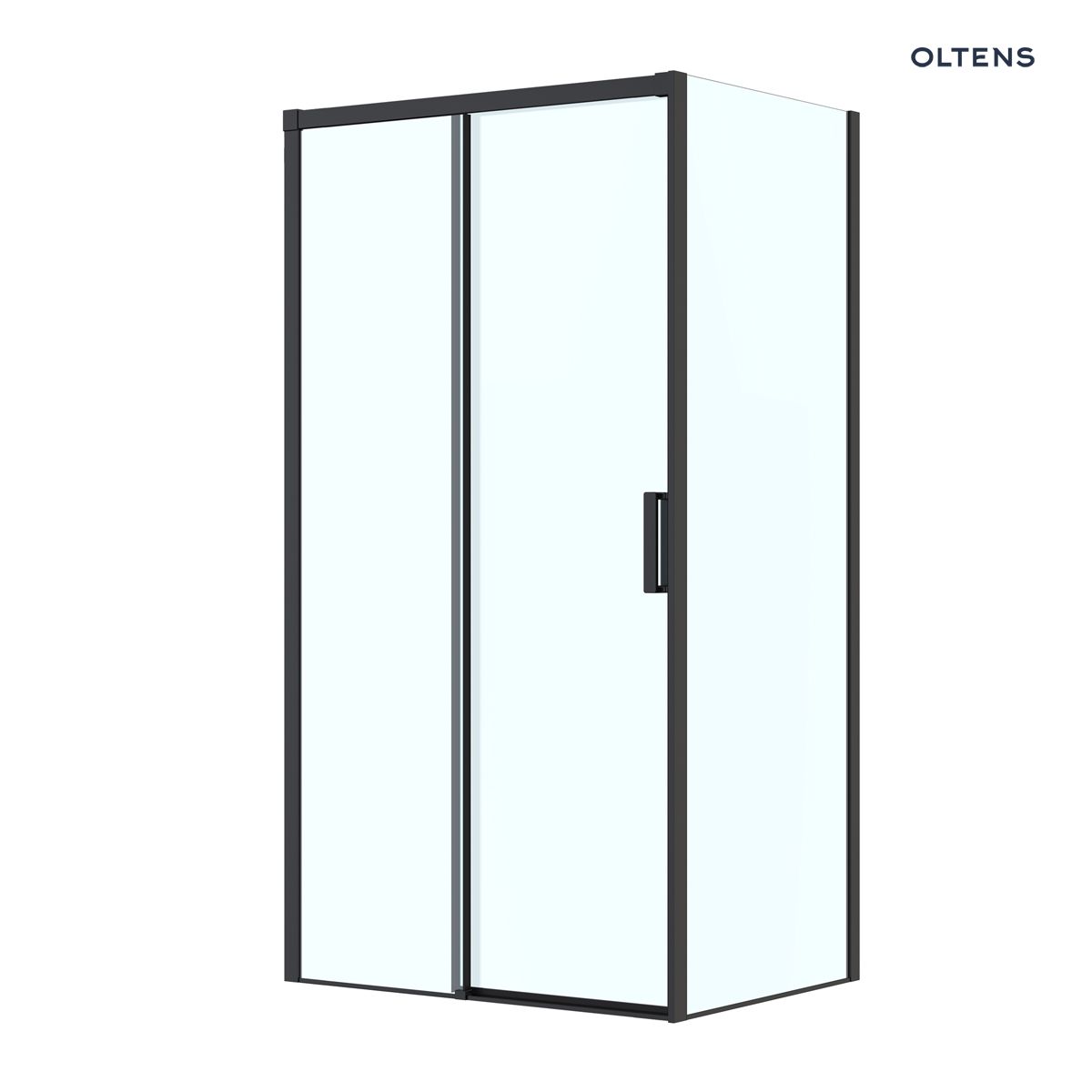 Oltens Breda kabina prysznicowa 110x90 cm prostokątna czarny mat/szkło przezroczyste