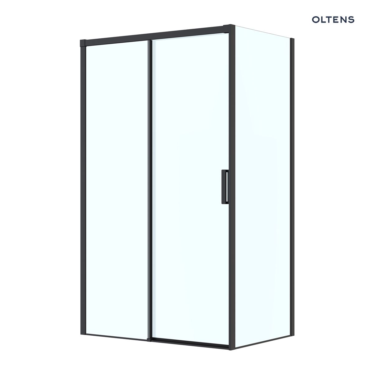 Oltens Breda kabina prysznicowa 120x90 cm prostokątna czarny mat/szkło przezroczyste