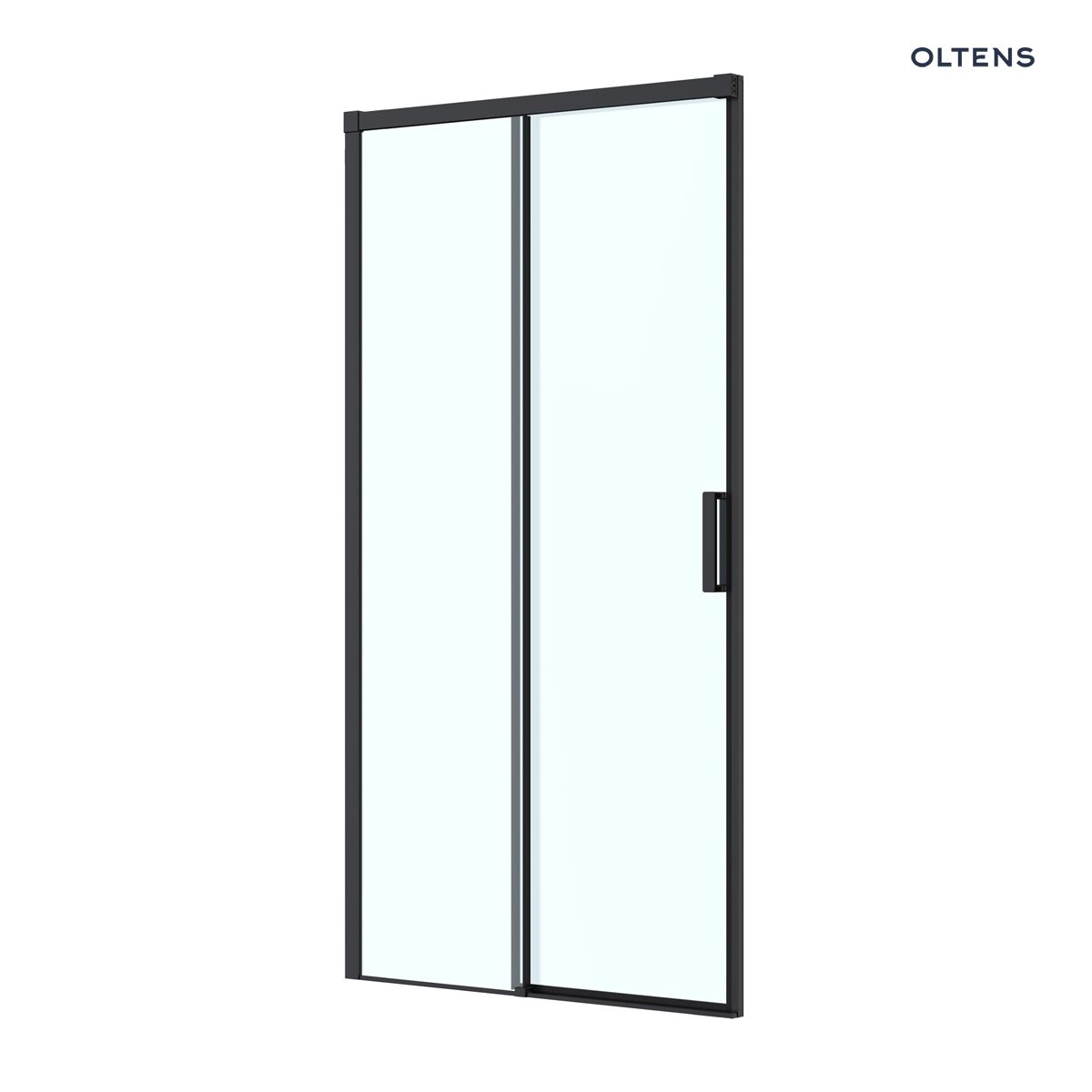 Oltens Breda drzwi prysznicowe 110 cm czarny mat/szkło przezroczyste