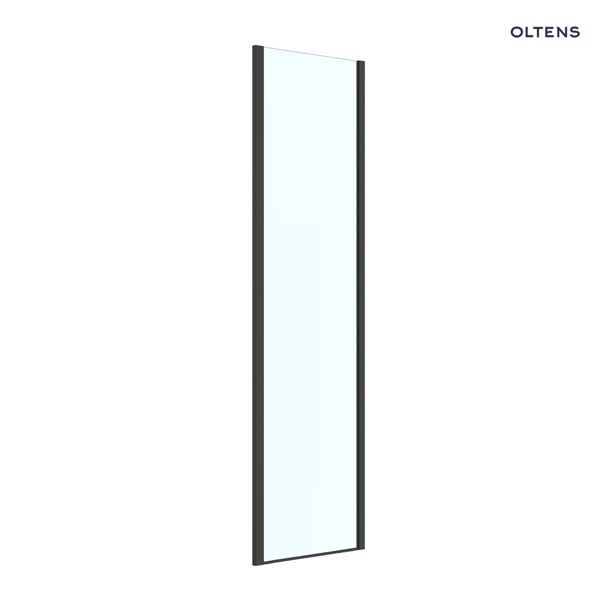Oltens Breda ścianka prysznicowa 80 cm boczna czarny mat/szkło przezroczyste