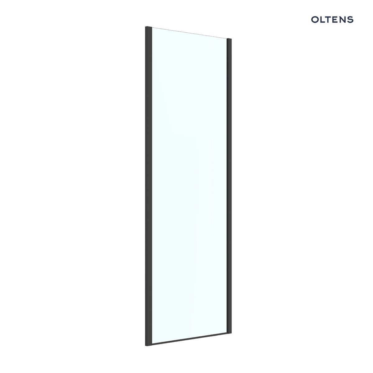 Oltens Breda ścianka prysznicowa 90 cm boczna czarny mat/szkło przezroczyste