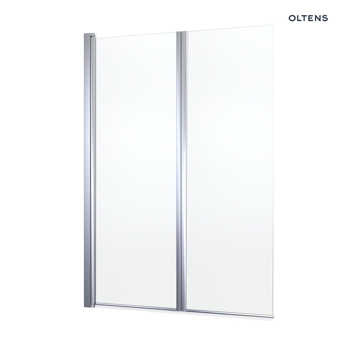 Oltens Fulla parawan nawannowy 2-częściowy 98x140 cm chrom/szkło przezroczyste
