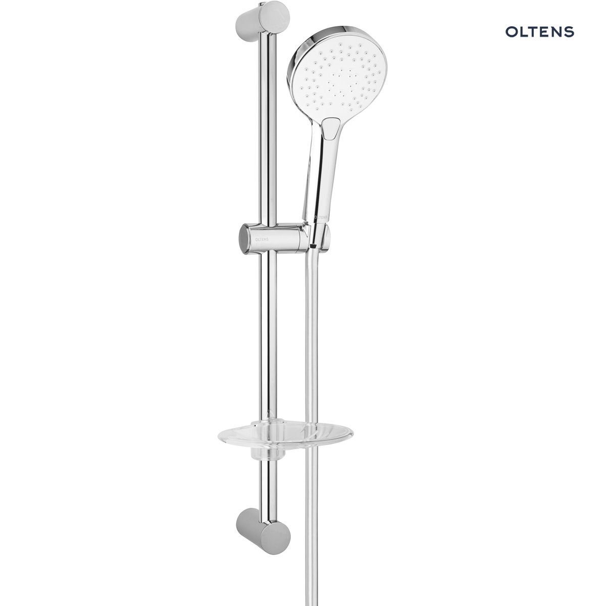 Oltens Driva EasyClick Alling 60 zestaw prysznicowy z mydelniczką chrom/biały
