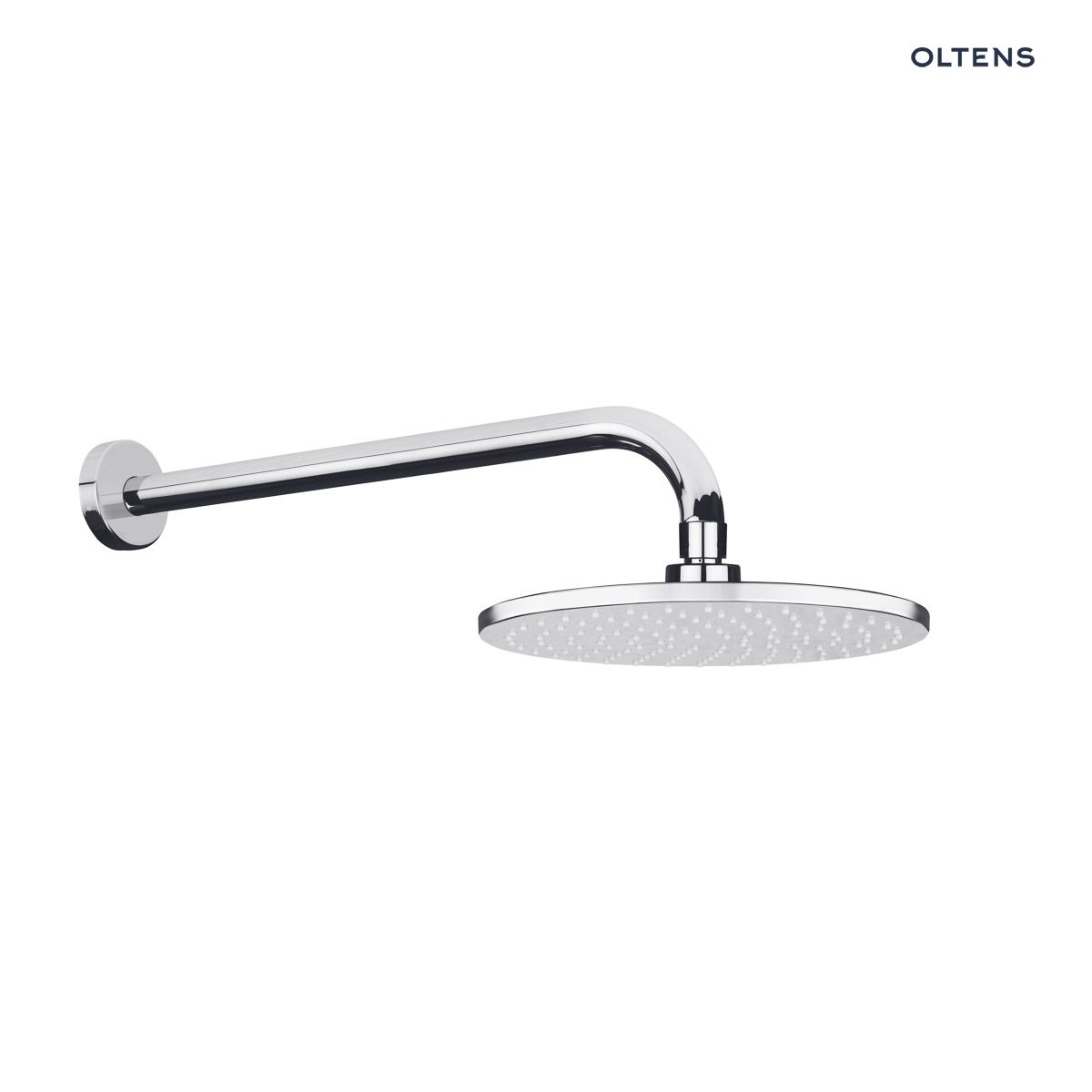 Oltens Atran Lagan deszczownica 22 cm okrągła z ramieniem ściennym chrom