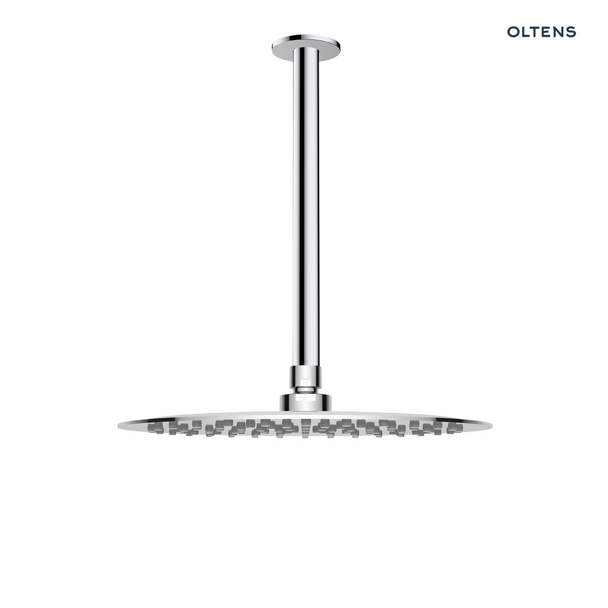 Oltens Vindel deszczownica 25 cm okrągła z ramieniem sufitowym Aera chrom