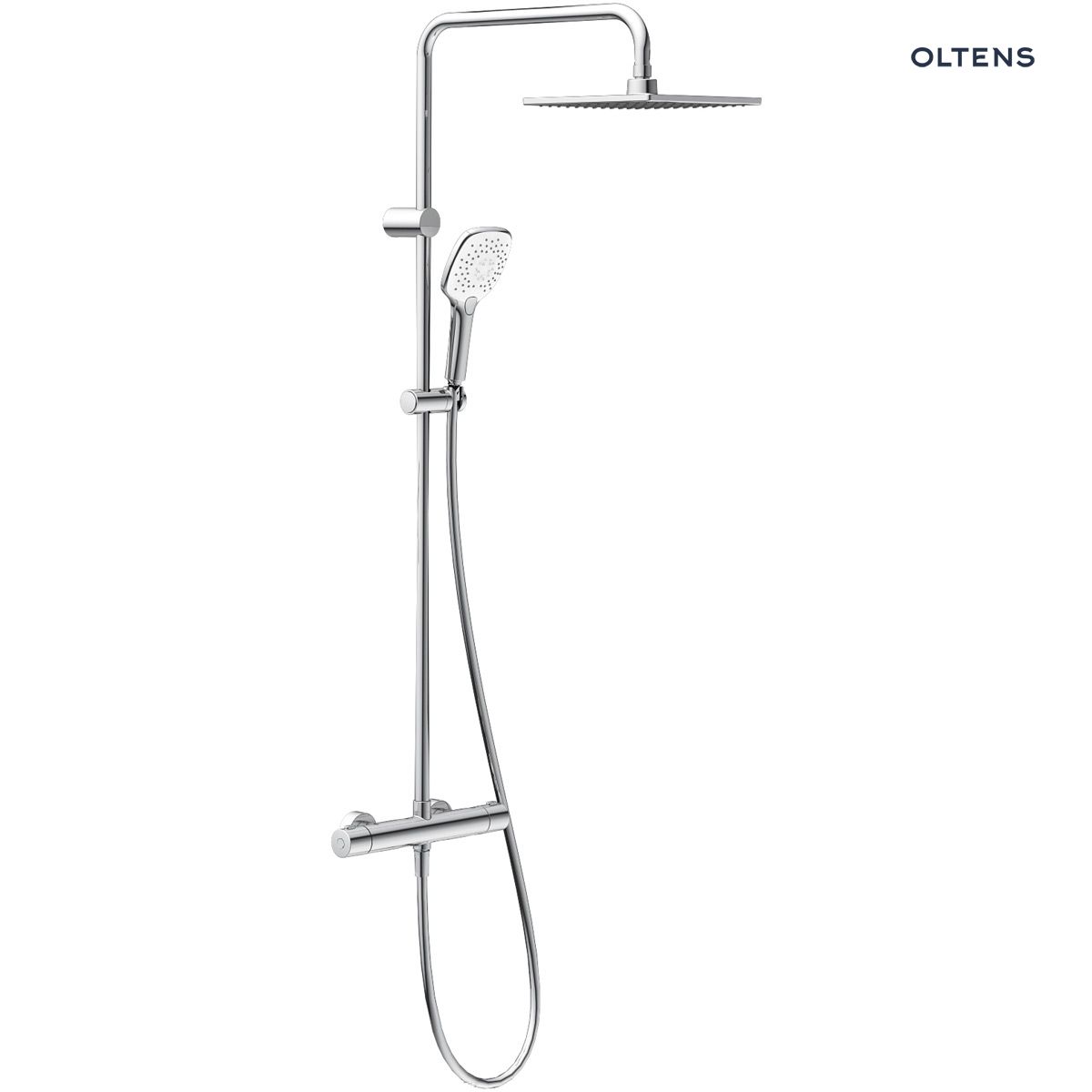 Oltens Atran (S) zestaw prysznicowy termostatyczny z deszczownicą chrom