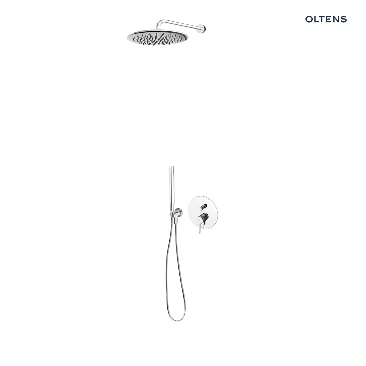 Zestaw Oltens Molle bateria podtynkowa z deszczownicą 30 cm Sondera i kompletem prysznicowym Ume chrom