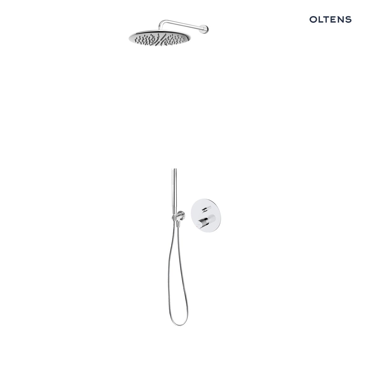 Zestaw Oltens Hamnes bateria podtynkowa z deszczownicą 30 cm Sondera i kompletem prysznicowym Ume chrom