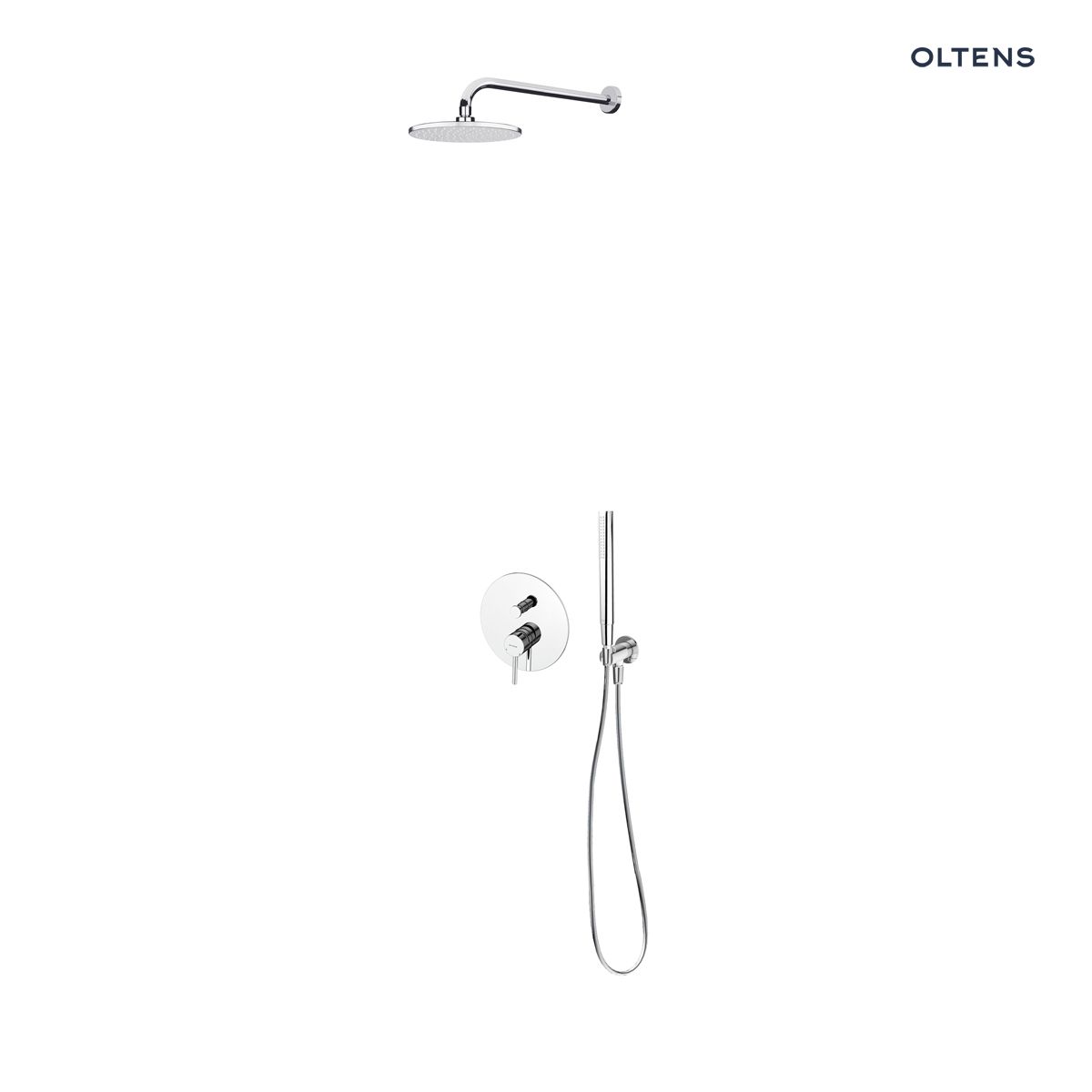 Zestaw Oltens Molle bateria podtynkowa z deszczownicą 22 cm Atran i kompletem prysznicowym Ume chrom połysk