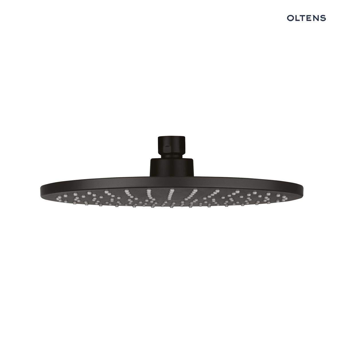 Oltens Atran deszczownica 22 cm okrągła czarny mat