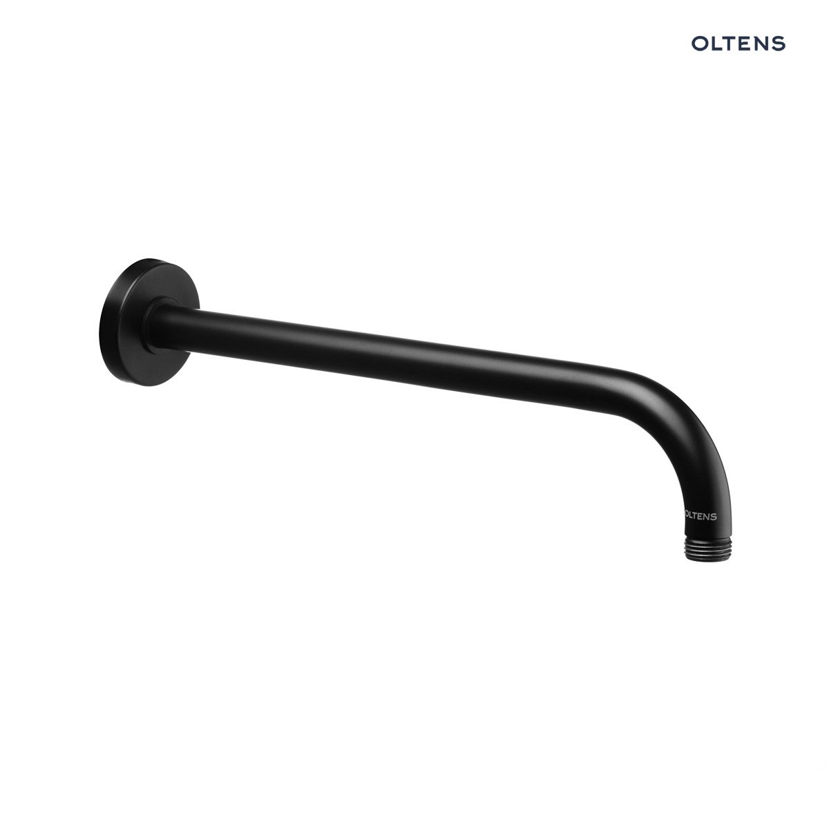 Oltens Lagan ramię deszczownicy 40 cm okrągłe czarny mat