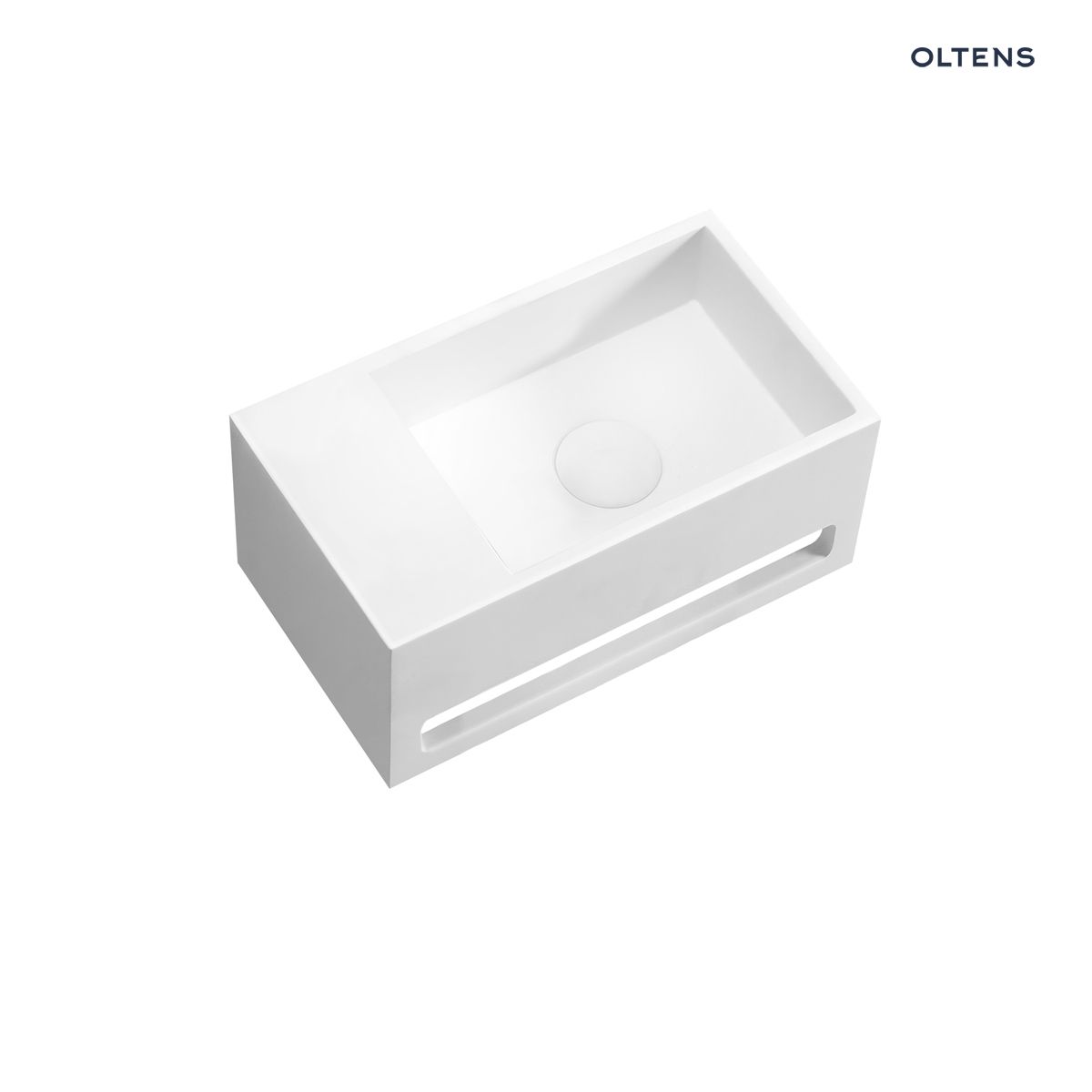 Oltens Fri umywalka 35,5x20 cm ścienna LavaForm lewa biały mat
