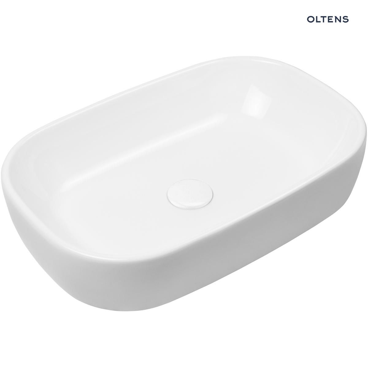 Oltens Jurong umywalka 54x36 cm nablatowa z powłoką SmartClean biała