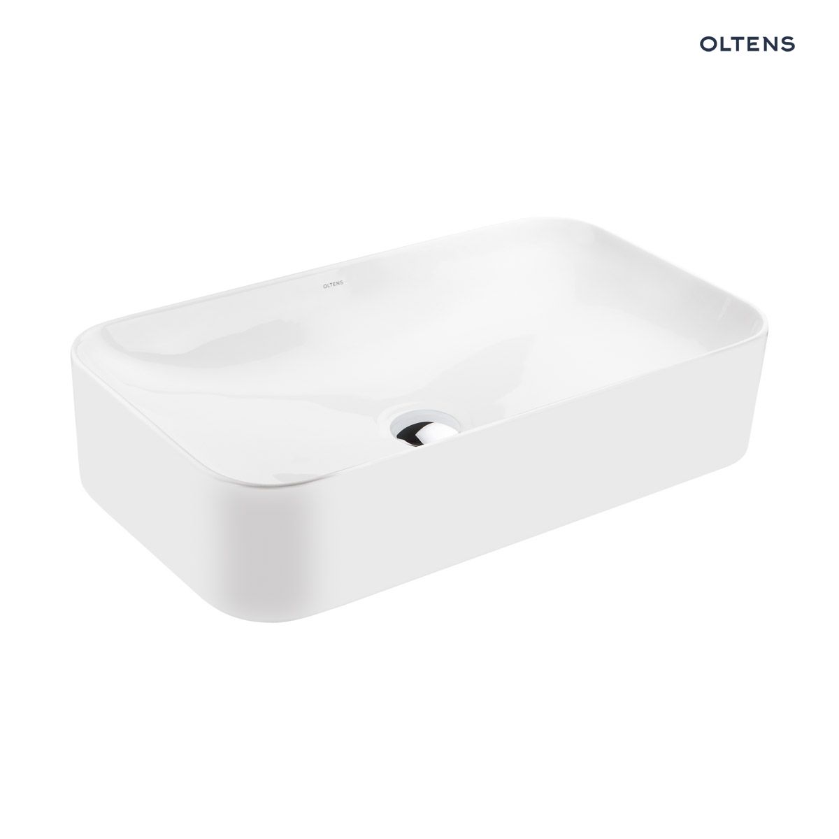 Oltens Hadsel umywalka 61x35 cm nablatowa prostokątna biała