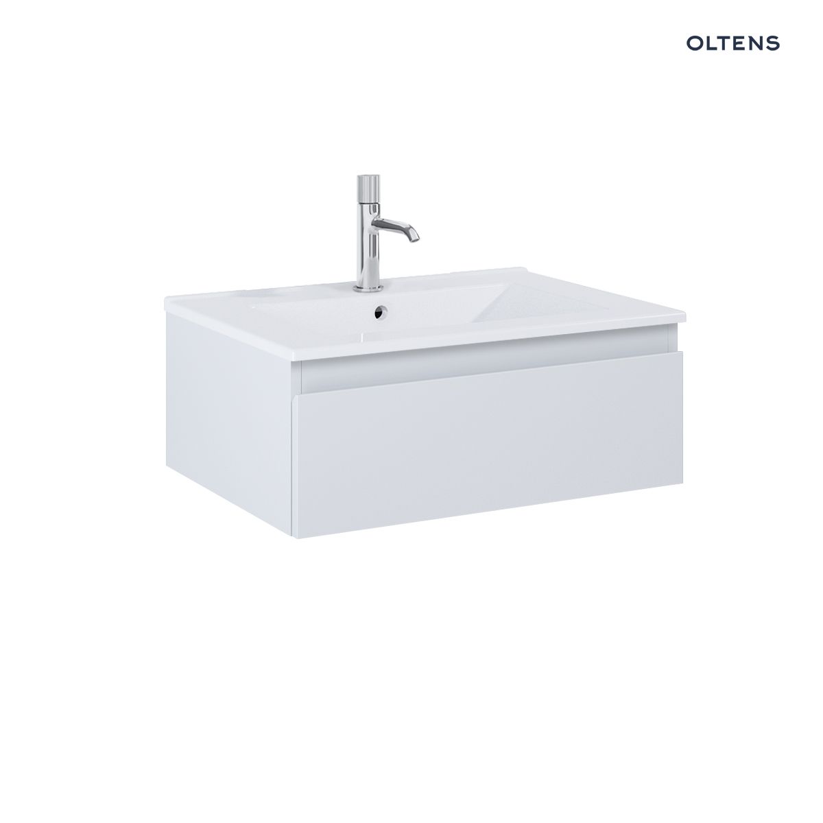 Oltens Vernal umywalka z szafką 60 cm biały/szary mat