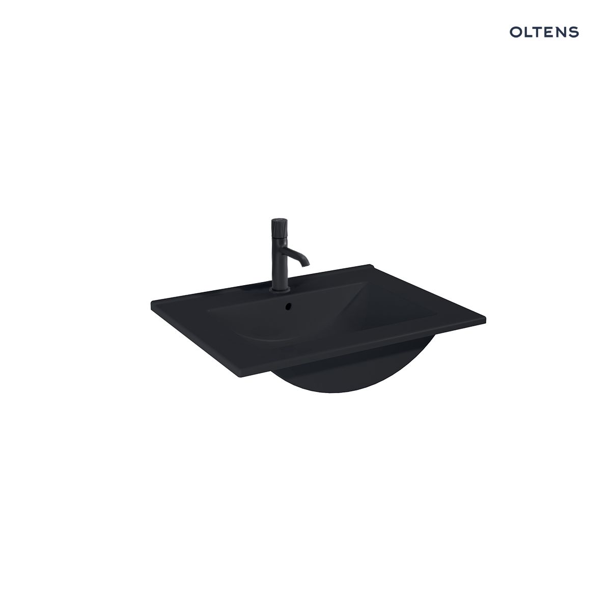 Oltens Vernal umywalka 60x46 cm meblowa prostokątna czarny mat