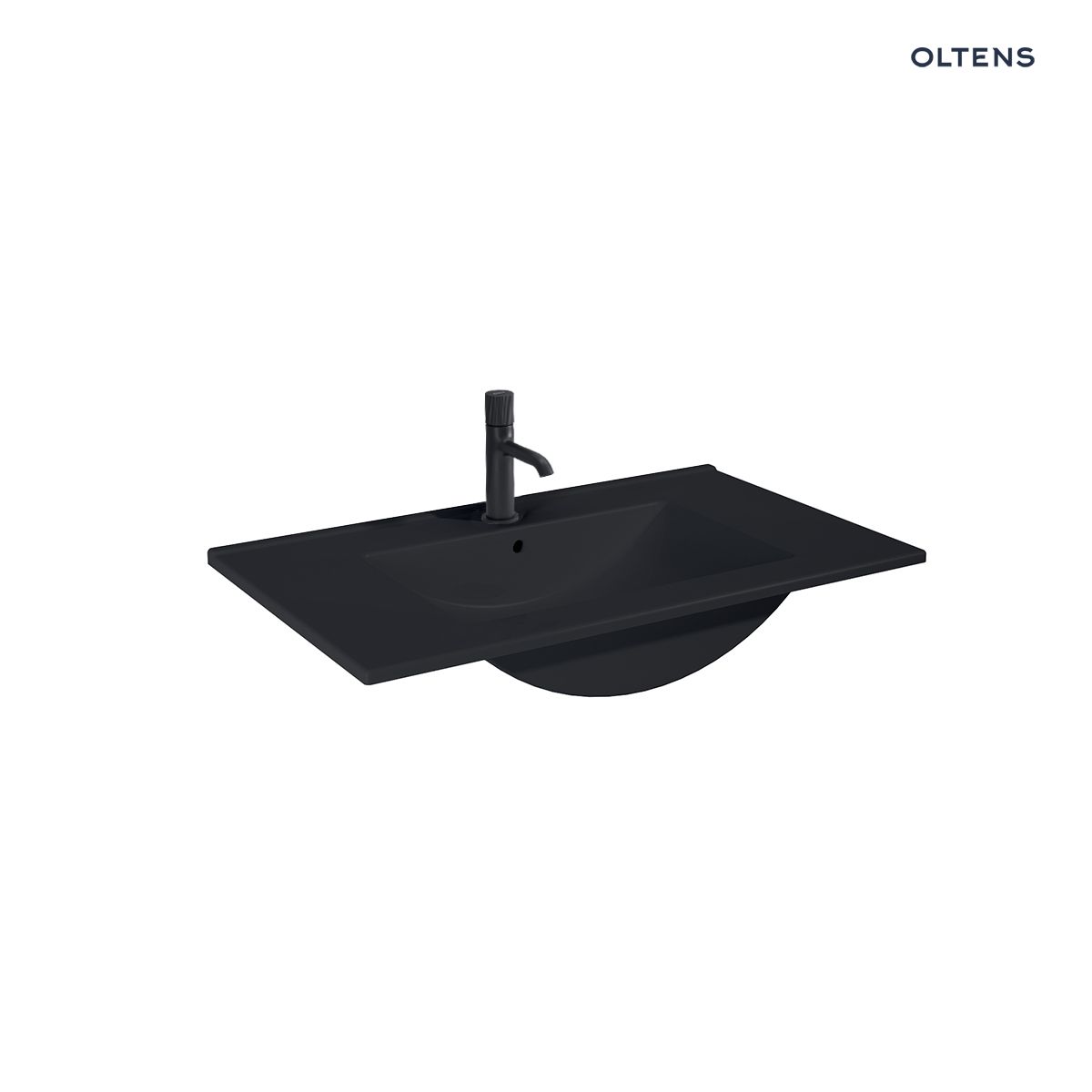 Oltens Vernal umywalka 80x46 cm meblowa prostokątna czarny mat