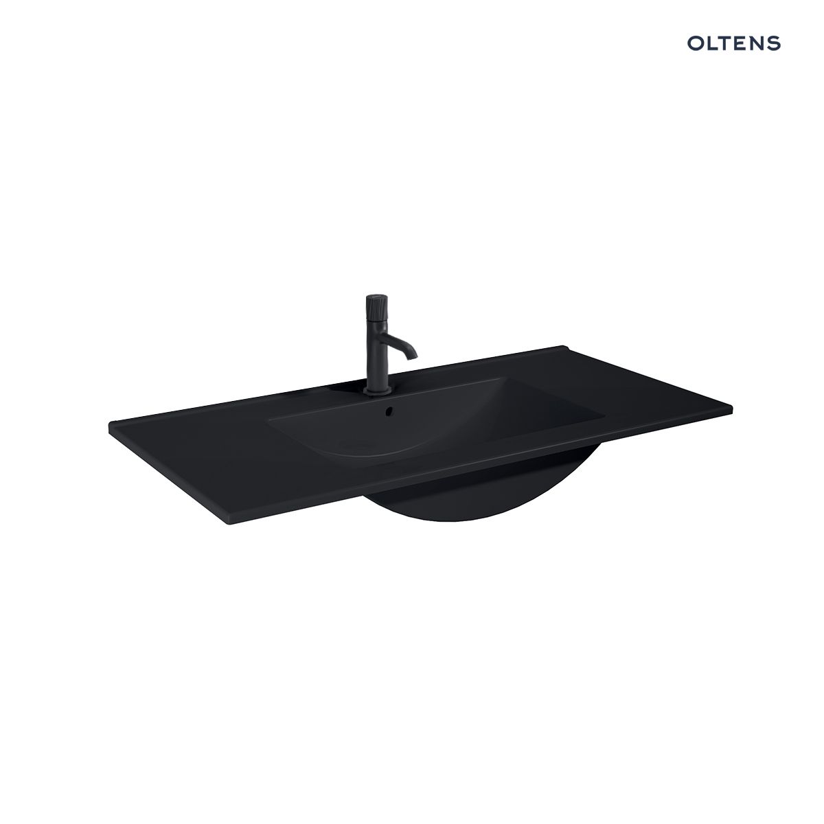 Oltens Vernal umywalka 100x46 cm meblowa prostokątna czarny mat