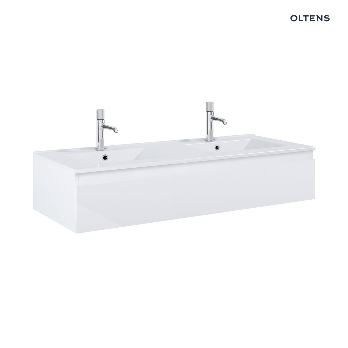 Oltens Vernal umywalka z szafką 120 cm biały połysk