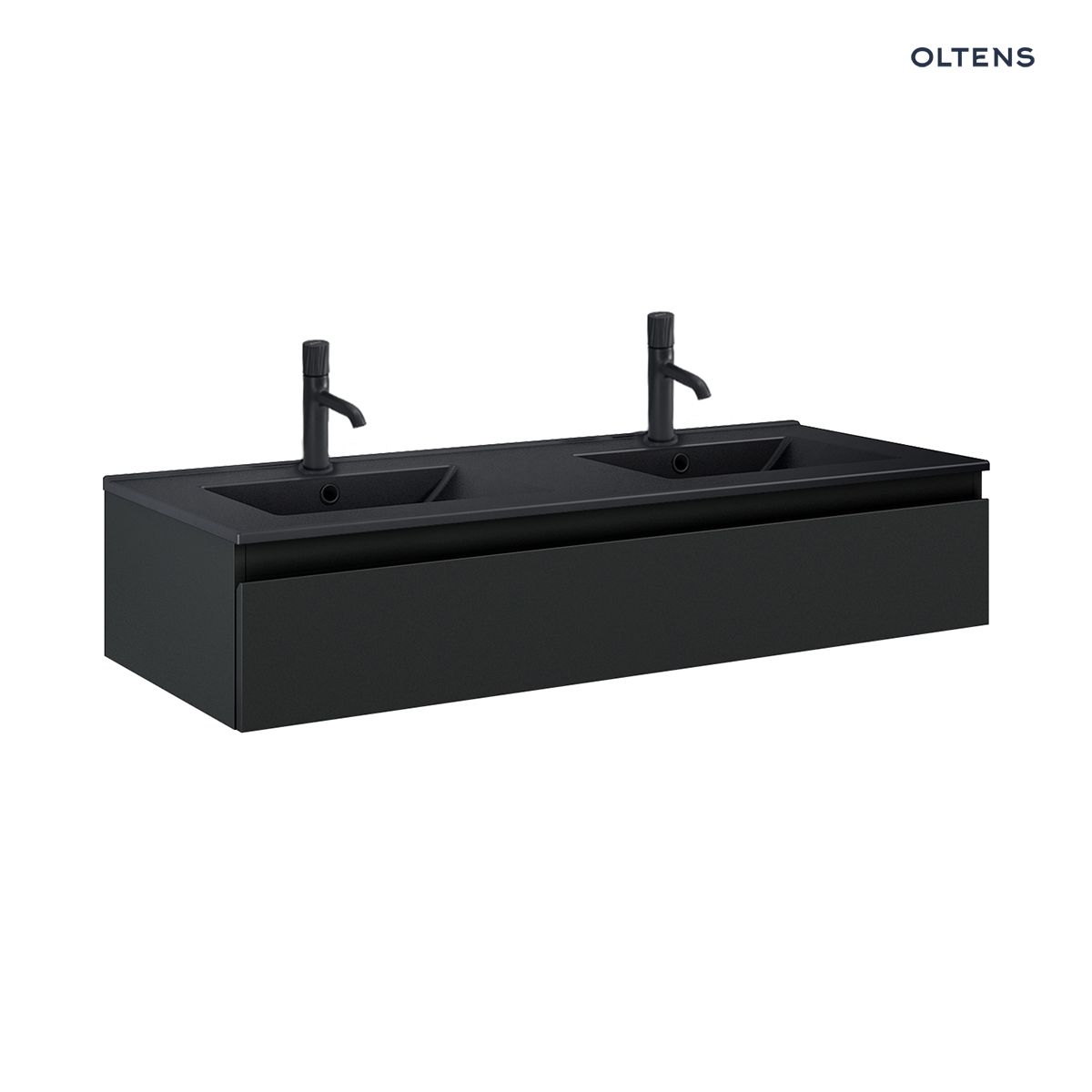 Oltens Vernal umywalka z szafką 120 cm czarny mat