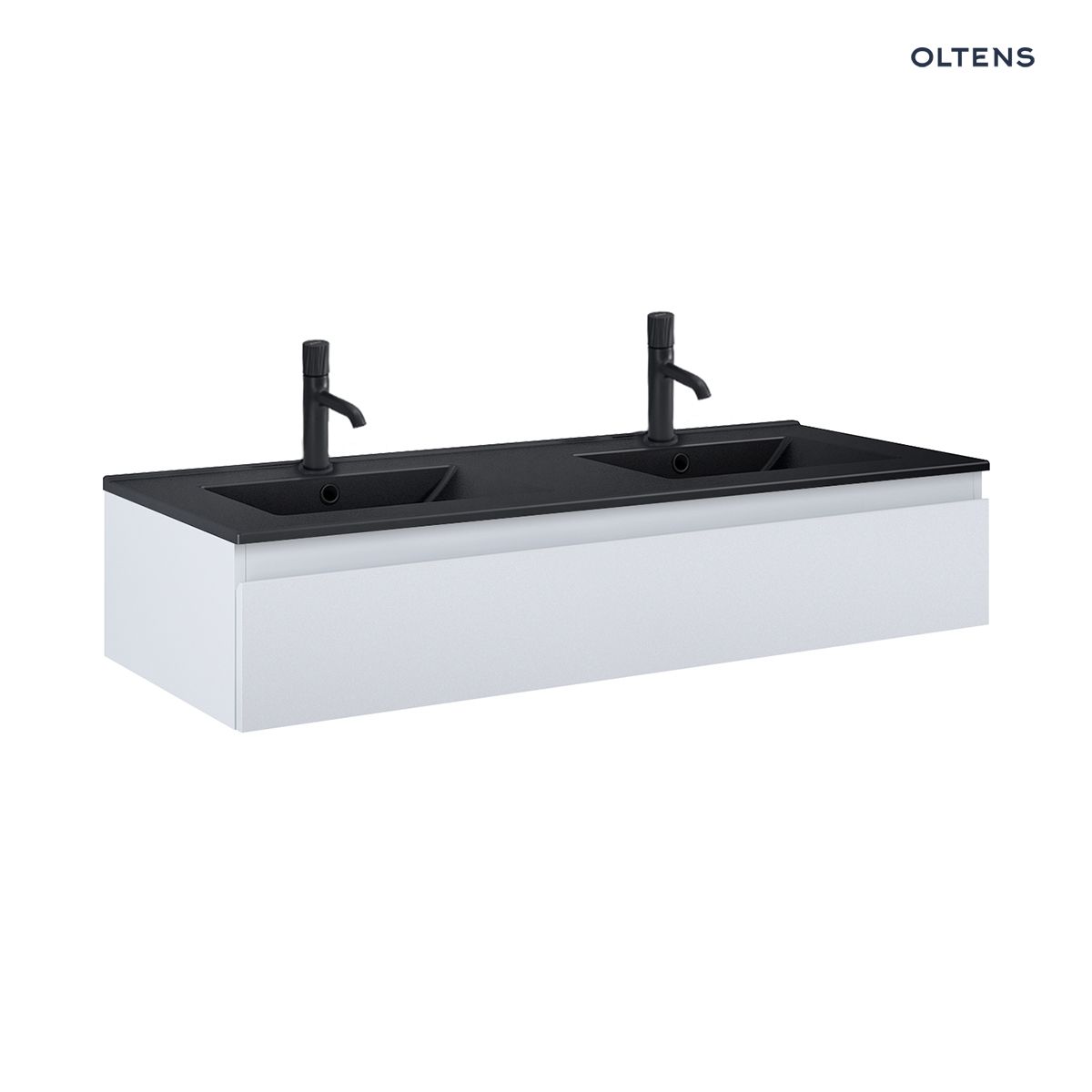 Oltens Vernal umywalka z szafką 120 cm czarny mat/szary mat