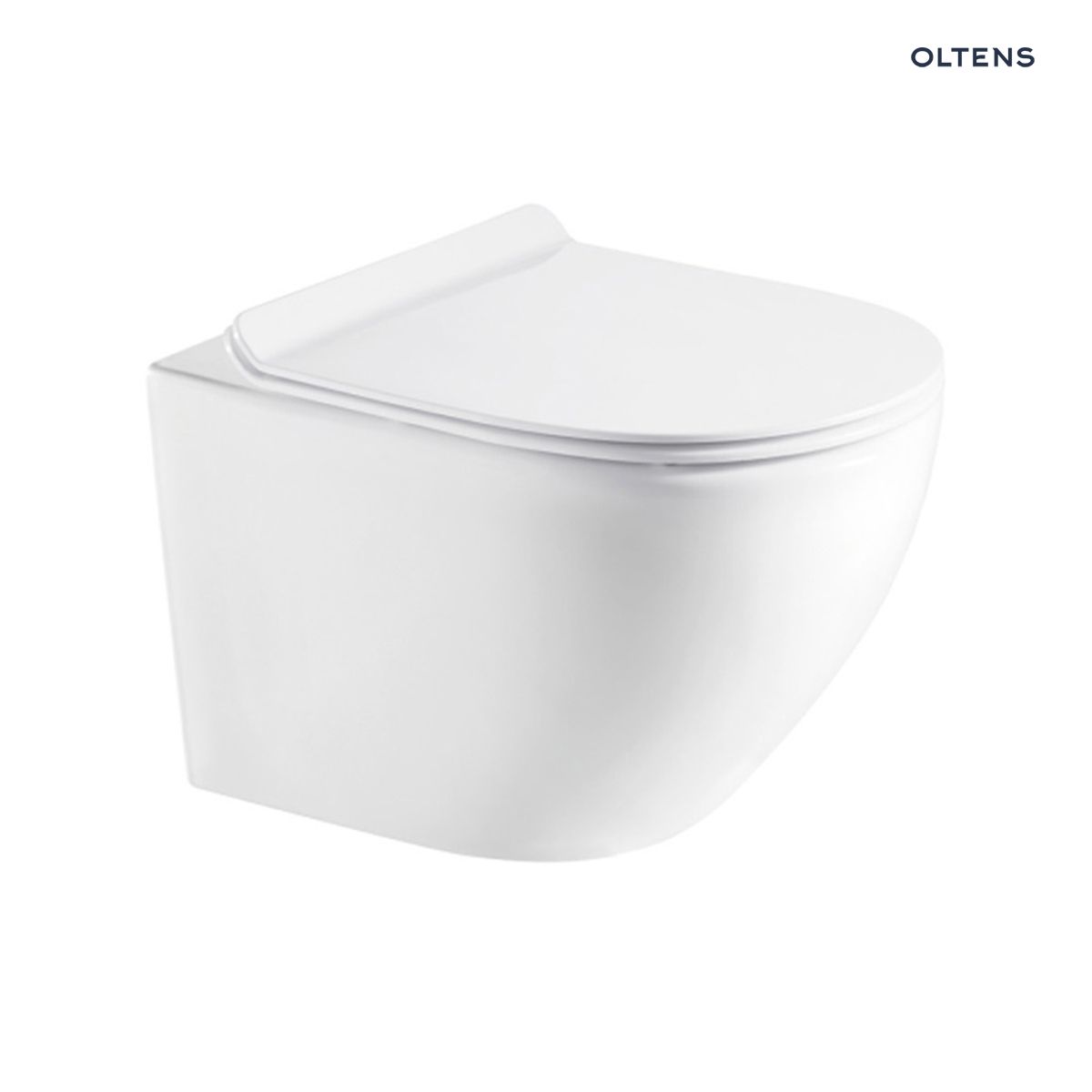 Zestaw Oltens Hamnes OneForm Stille PureRim miska WC wisząca z powłoką SmartClean z deską wolnoopadającą biały połysk