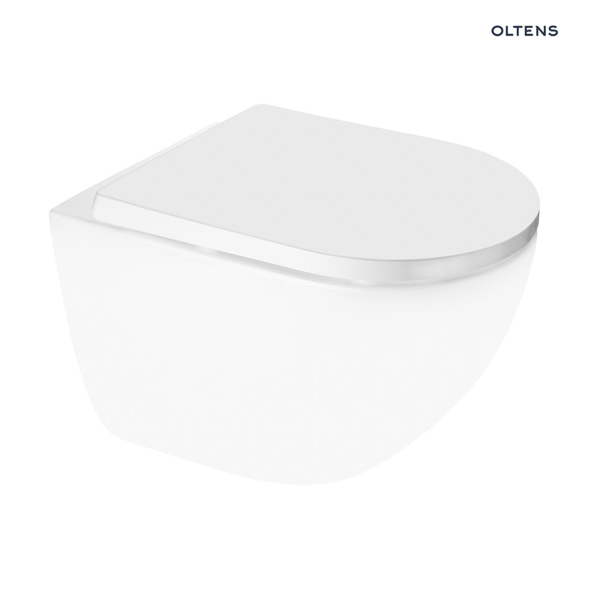 Zestaw Oltens Hamnes OneForm Stille PureRim miska WC wisząca z deską wolnoopadającą biały połysk