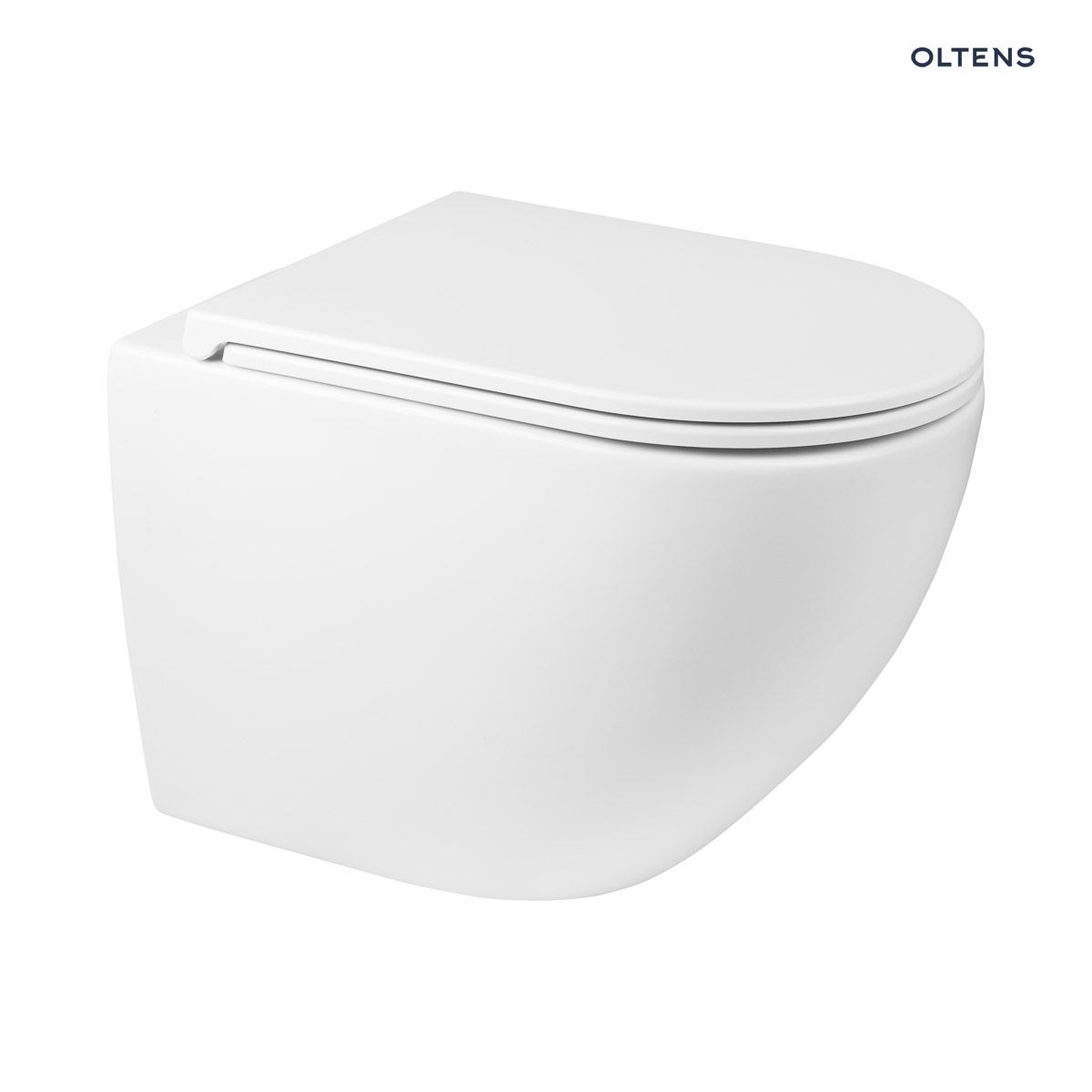 Zestaw Oltens Hamnes OneForm Kort Stille PureRim miska WC wisząca z deską wolnoopadającą biały połysk