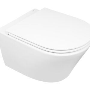 Zestaw Oltens Jog miska WC wisząca PureRim z powłoką SmartClean z deską wolnoopadającą Slim